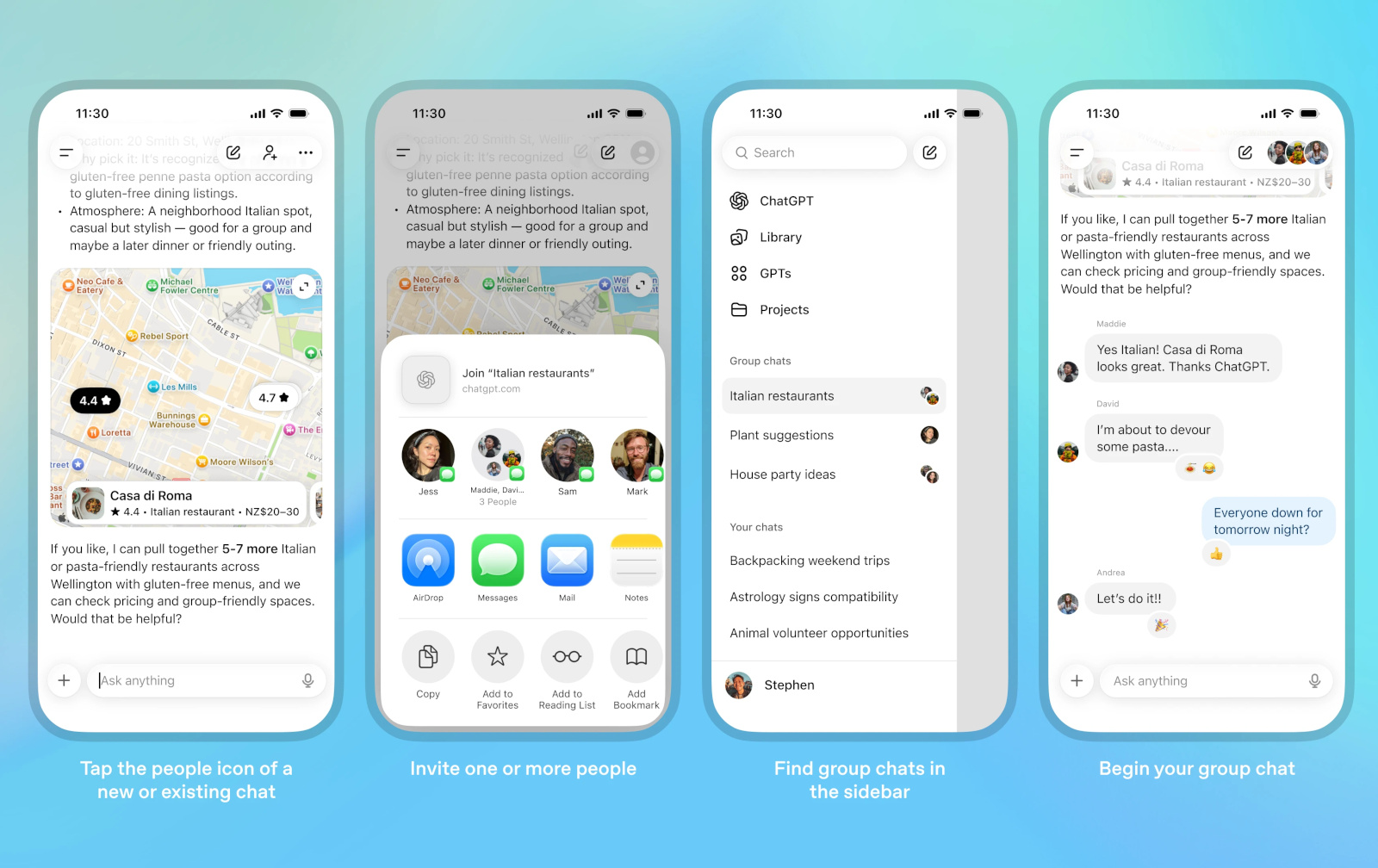 ChatGPT 正式開放群組聊天功能...
